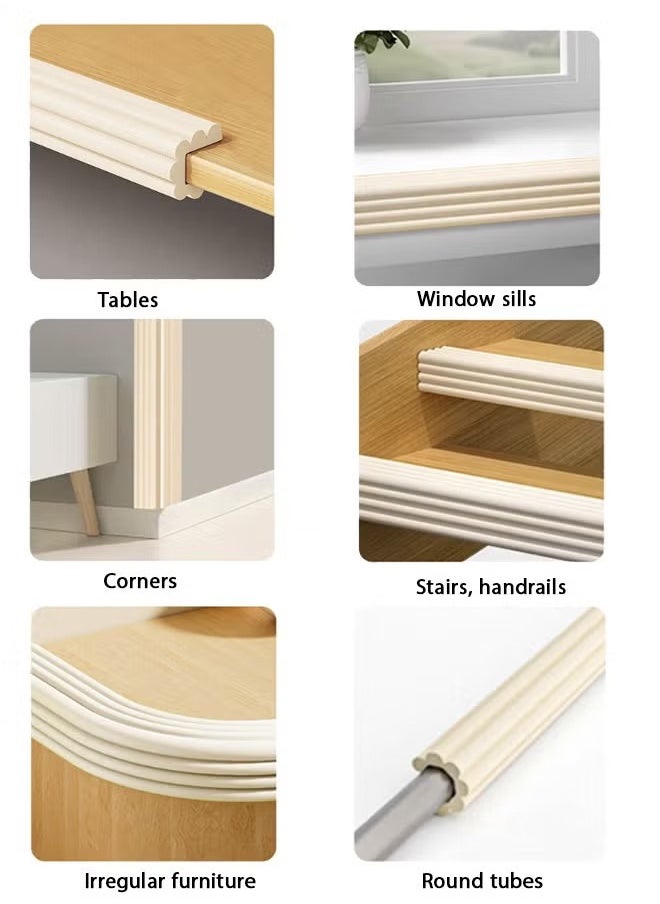 Generic - Foam Safety Strips, Baby Safety Corner Protector,Anti-Collision Corner Protection Strips, Child Anti-Collision Strips, Table Corner Protection Strips, Self-Adhesive Edge Protection Strips, Multifunctional Edge&Corner Guard Coverage Straps,Suitable For Tables,Furniture,Cabinets,Etc. - Image 1