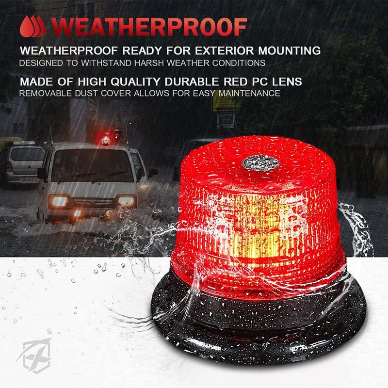 Xprite ضوء كشاف LED، أضواء ستروب رافعة شوكية مع قاعدة مغناطيسية لمركبات البناء، شاحنات السحب، دوريات الأمن، البريد، عربات الجولف، UTV ATV، جرافات الثلج - أحمر - Image 3