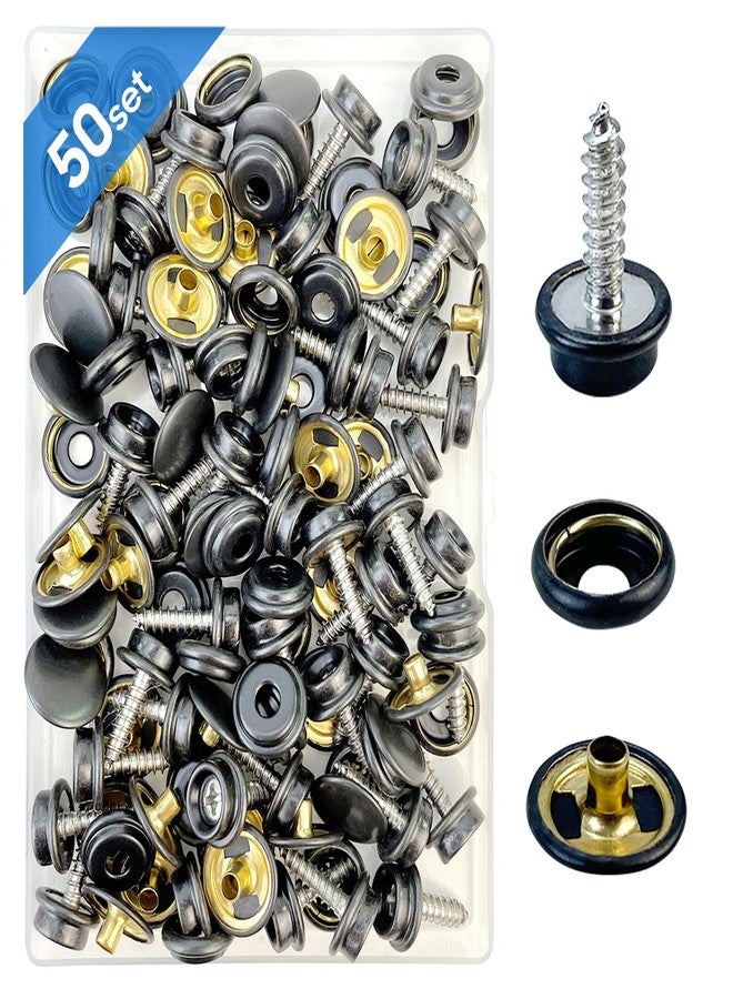 Rexhubro Canvas Snap Kit, Stainless Steel Snaps Marine Grade Snaps for Boat Cover - Snap Kit for Boat Cover 3/8" Socket Metal Snaps Fasteners for Clothing Leather Fabric Canvas150 PCS - Image 1