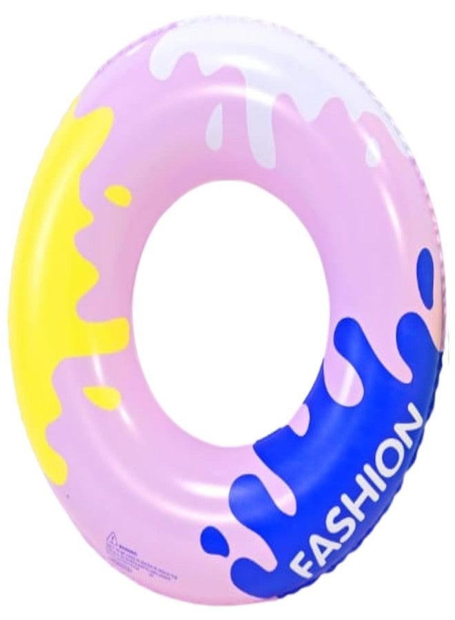 ARIDAM New Inflatable Pool Swim Ring for Kids & Adults - 80cm Pink Water Float Tube with Colorful Splash Design | Durable PVC Pool Float for Beach, Swimming Pool & Summer Party Fun - Image 1