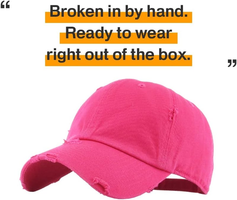 KBETHOS Vintage Washed Distressed Cotton Dad Hat Baseball Cap Adjustable Polo Trucker Unisex Style Headwear - Image 4
