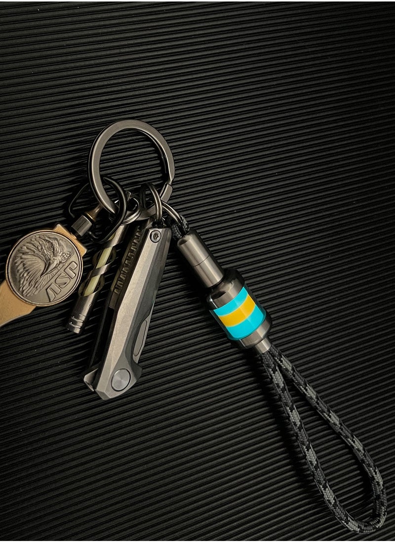 Luminous Titanium Pendant - Yellow, Orange and Red Phosphorus with Key Support