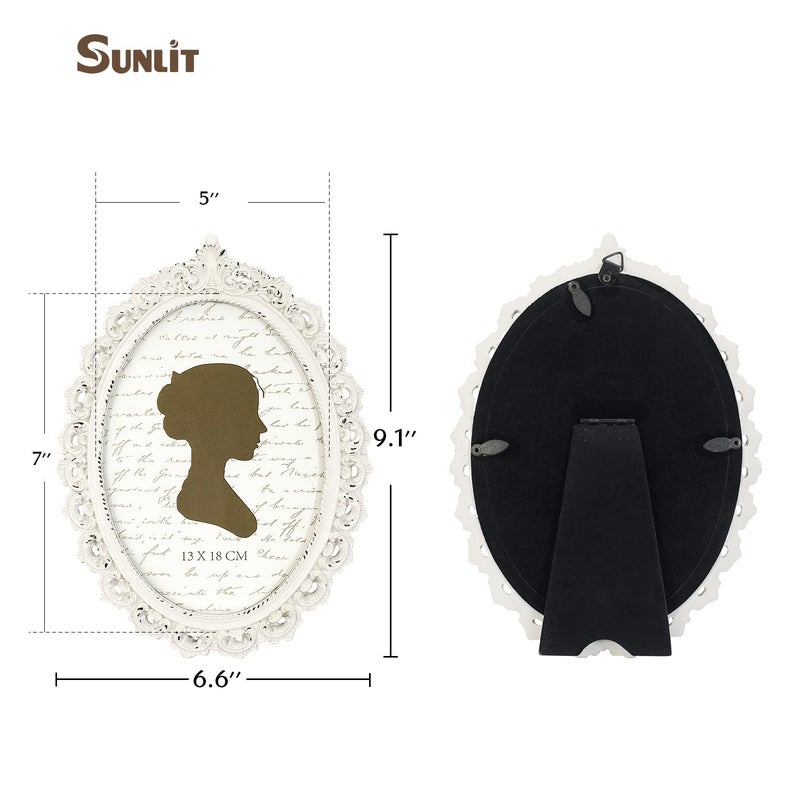 Sunlit Vintage Picture Frame 5x7 Inch  Oval Antique Photo Frames with Glass Front  Luxury Photo Display  Tabletop Wall Hanging  Gift Ideas - Image 2