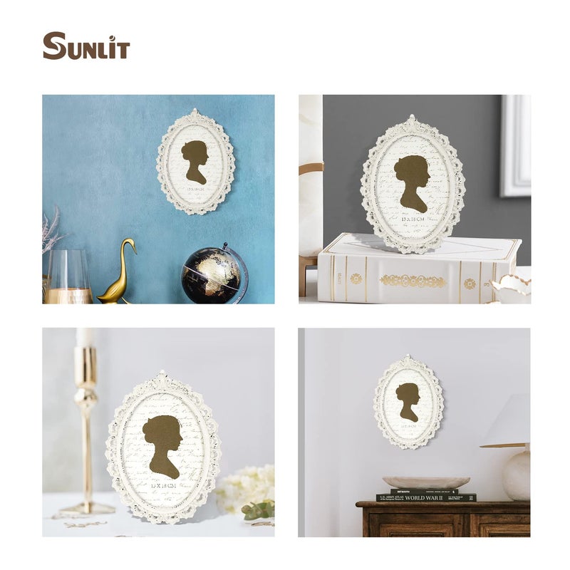 Sunlit Vintage Picture Frame 5x7 Inch  Oval Antique Photo Frames with Glass Front  Luxury Photo Display  Tabletop Wall Hanging  Gift Ideas - Image 5
