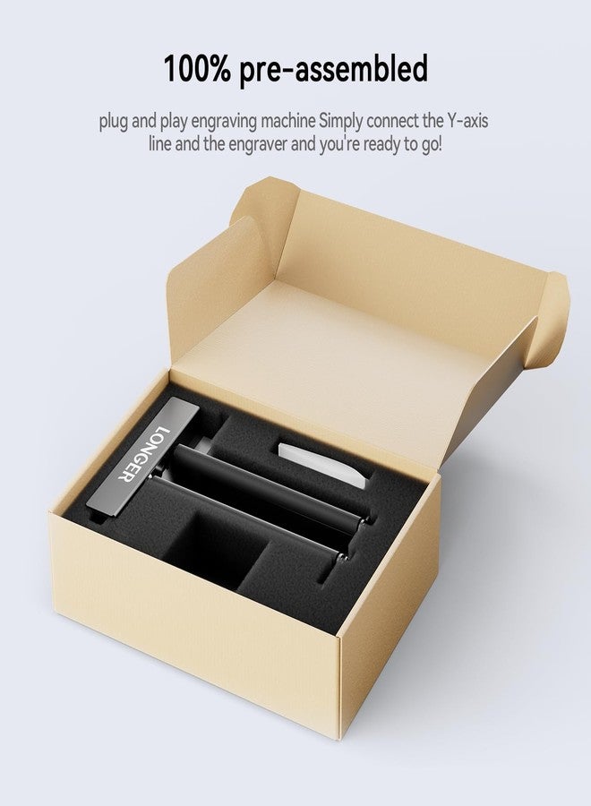 LONGER أسطوانة دوارة ليزرية أطول، أسطوانة دوارة على المحور Y دوران 360° لآلة النقش بالليزر لنقش الأجسام الأسطوانية مثل الأكواب والعبوات والزجاجات، قابلة للتعديل من 6-200 مم - Image 4