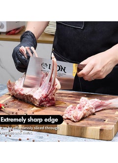 Lion Lion Meat Chopper & Heavy Duty Boning Cleaver for Effortless Meat Prep - High Tension Steel, Razor-Sharp Edge, Comfortable Wooden Grip, Ideal for Chopping, Slicing, and Boning All Types of Meat  - Image 3