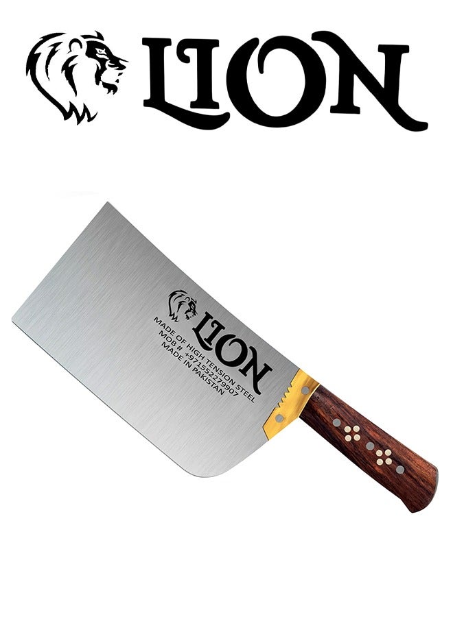 Lion مفرمة اللحوم من Lion ومفرمة إزالة العظام شديدة التحمل لتحضير اللحوم بسهولة - فولاذ عالي الشد، وحافة حادة كالشفرة، ومقبض خشبي مريح، مثالية لتقطيع وتقطيع وإزالة العظام من جميع أنواع اللحوم  - Image 4