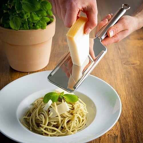 Küchenprofi Vegetable Slicer - 12-Inch Silver 18/10 Stainless Steel - Adjustable Slicer with Ergonomic Triangular Handle - Image 4