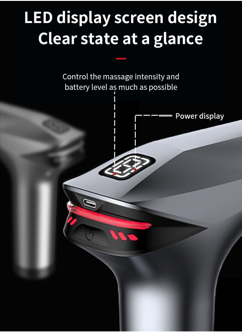 EqiEch Fascia Gun Set, Professional Deep Percussion Massage Gun Ultra Quiet Handheld Deep Tissue Muscle Massager with 8 Speeds and 6 Massage Heads  - Image 3