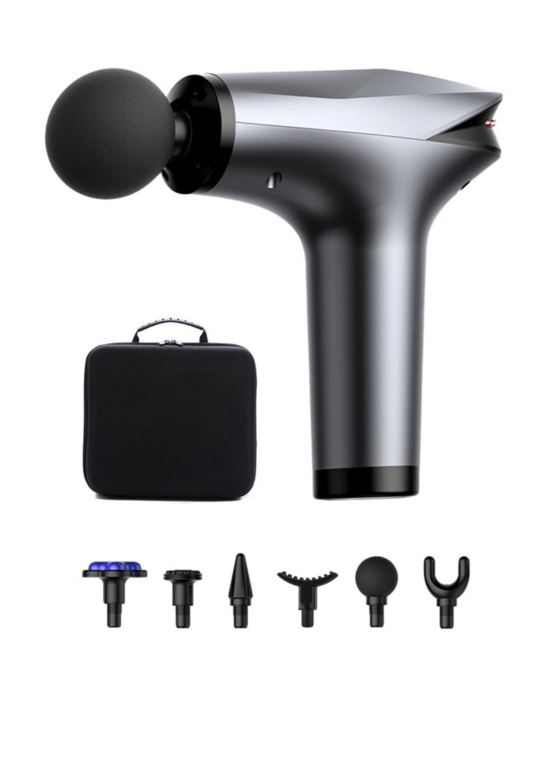 EqiEch Fascia Gun Set, Professional Deep Percussion Massage Gun Ultra Quiet Handheld Deep Tissue Muscle Massager with 8 Speeds and 6 Massage Heads  - Image 1