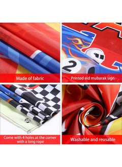 Oudain Racing Car Decoration Two Fast Backdrop Birthday Decorations Racing Theme Party Decorations Racing Car Second Birthday Photography Background Racing Boys Kids Birthday Party Supplies  - Image 3