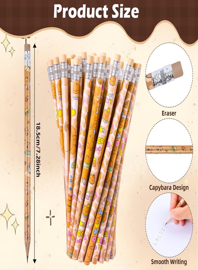 Ulema 200Pcs Cute Capybara Pencils Party Favors Supplies Return Gifts Kawaii Birthday Gifts Party Goodie Bag Stuffers Pinata Filler Supplies Classroom Rewards. - Image 3