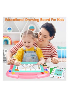 SYOSI Magnetic Drawing Board table with Stamps PenColorful Erasable Magnet Writing Sketching Pad for Toddlers Learning Toys  Education Doodle Toys for 3+ YearOld Kids Birthday Gift  - Image 2