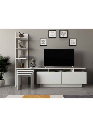 TV table 200 cm with 3 serving tables, white - TV06 40x200x50 cm - pzsku/ZF5C1F9D83B5524782CA5Z/45/_/1716719363/43f40ccf-a290-4e7a-9b79-88f41f084741