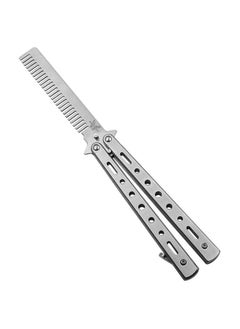 Generic Professional Folding Stainless Steel Training Comb, Butterfly Training Comb for Beginners (Black)  - Image 1