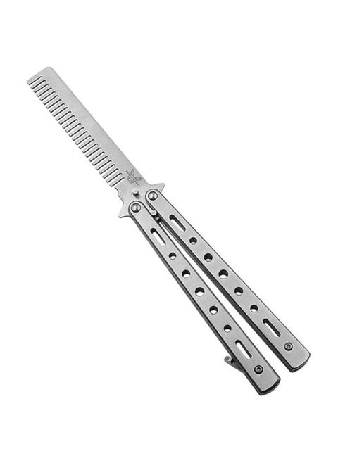 Professional Folding Stainless Steel Training Comb, Butterfly Training Comb for Beginners (Black)