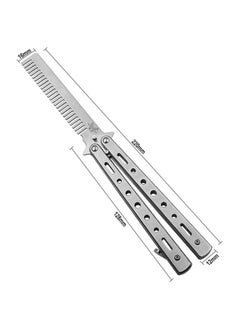 Generic Professional Folding Stainless Steel Training Comb, Butterfly Training Comb for Beginners (Black)  - Image 2