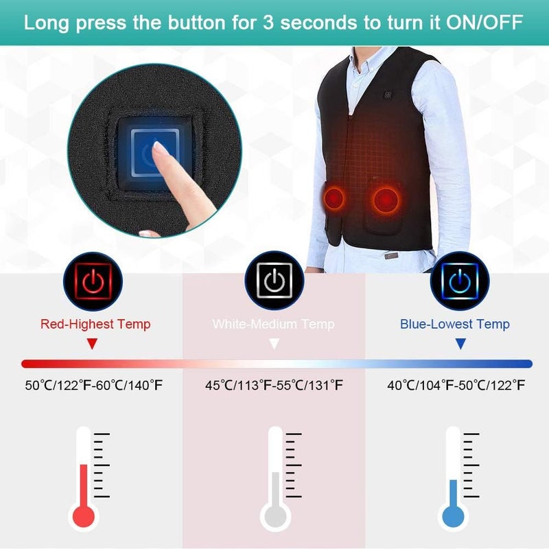 klarako Heated Vest Electric Heated Jacket for Women and Men, USB Charging Heated Clothing - Image 4