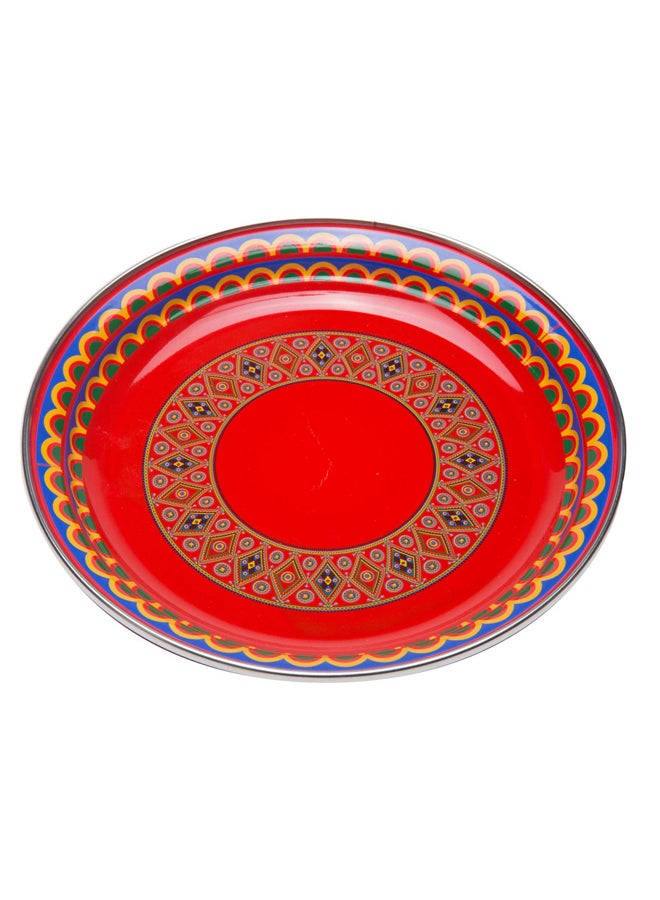 AL SANIDI طبق نقش نجدي، طبق نقش نجدي شينكو، أحمر، 30 سم - Image 1