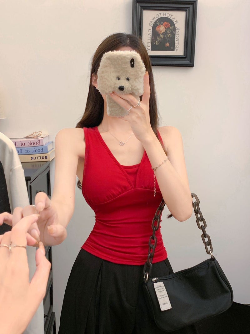Halter Neck Backless Suspender Belt For Girls Pure Lust Style Outer Wear Short Sleeveless - Image 1