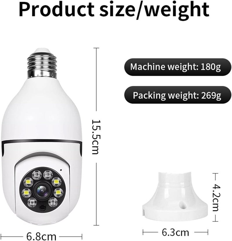 Generic WiFi Panoramic Security Camera Bulb with Night Vision, Motion Detection, Two-Way Audio and 360° Rotation - Image 2