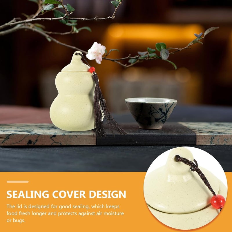 Fault optimized construction Ceramic Tea Storage Canister Gourd Shaped Loose Tea Jar 55g Sealed Beige for Kitchen Pantry Multi-use upgraded craftsmanship Durable versatile substance Smooth joint Well-engineered versatile build Carefully engineered build Must-have for every family Super practical Long use oriented quality Seasonal & permanent compatible Buying recommendation Latest available item Quick use-switch compatible build All environment compatible Stain resistant New residential zone delivery Lightweight & portable Cost effective global grade quality All season compatible build Cross product combo compatible Classic design alternatives Multi-market varied design options User tested optimized build All usage compatible Low maintenance - Image 4