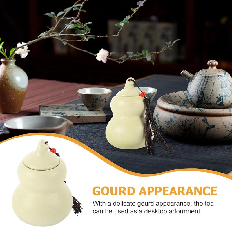 Fault optimized construction Ceramic Tea Storage Canister Gourd Shaped Loose Tea Jar 55g Sealed Beige for Kitchen Pantry Multi-use upgraded craftsmanship Durable versatile substance Smooth joint Well-engineered versatile build Carefully engineered build Must-have for every family Super practical Long use oriented quality Seasonal & permanent compatible Buying recommendation Latest available item Quick use-switch compatible build All environment compatible Stain resistant New residential zone delivery Lightweight & portable Cost effective global grade quality All season compatible build Cross product combo compatible Classic design alternatives Multi-market varied design options User tested optimized build All usage compatible Low maintenance - Image 3
