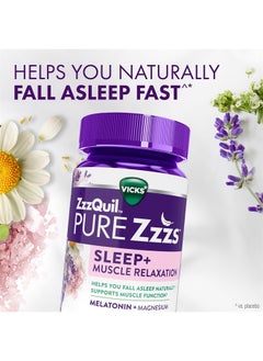 Vicks Zzzquil Pure Zzzs Sleep Muscle Relaxation Melatonin Sleep Aid Gummies Supports Healthy Muscle Function  Magnesium No Nextday Grogginess Nonhabit Forming 60Ct  - Image 3