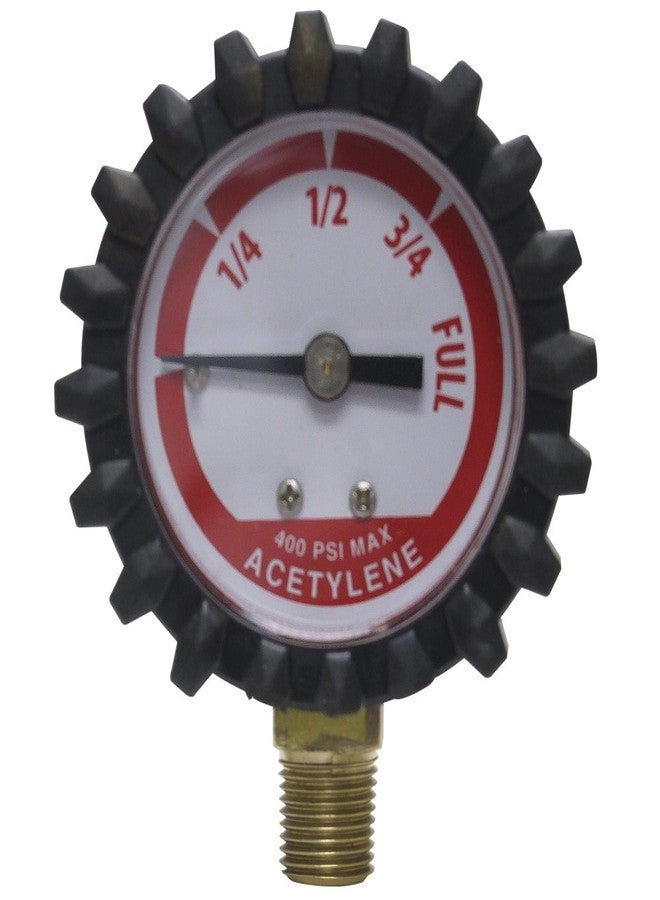 Uniweld G19D 1-1/2-Inch 400 PSI Acetylene Replacement Contents Gauge with Protective Rubber Boots - Image 1
