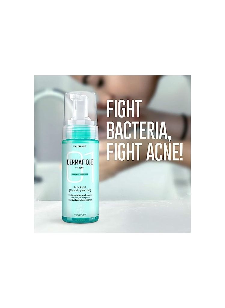 Dermafique Acne Avert Cleansing Mousse Foaming Face Wash  150 ml - Image 2