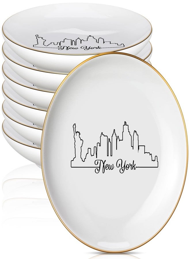 Tondiamo 6 Pcs New York Jewelry Dish New York Souvenirs and Gifts Nyc City Ceramic Trinket Dish Wedding Bridesmaid Gifts for Rings Earrings Necklaces Bracelet Watch Keys - Image 1
