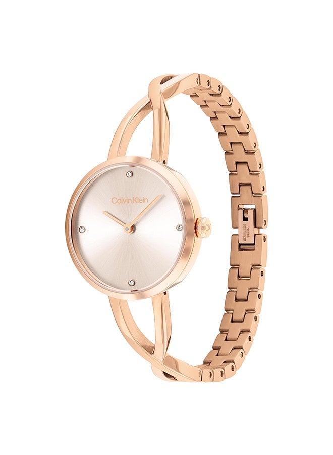 CALVIN KLEIN ROUND ANALOG WOMEN'S BLUSH CASE WATCH - 25100116 - Image 2