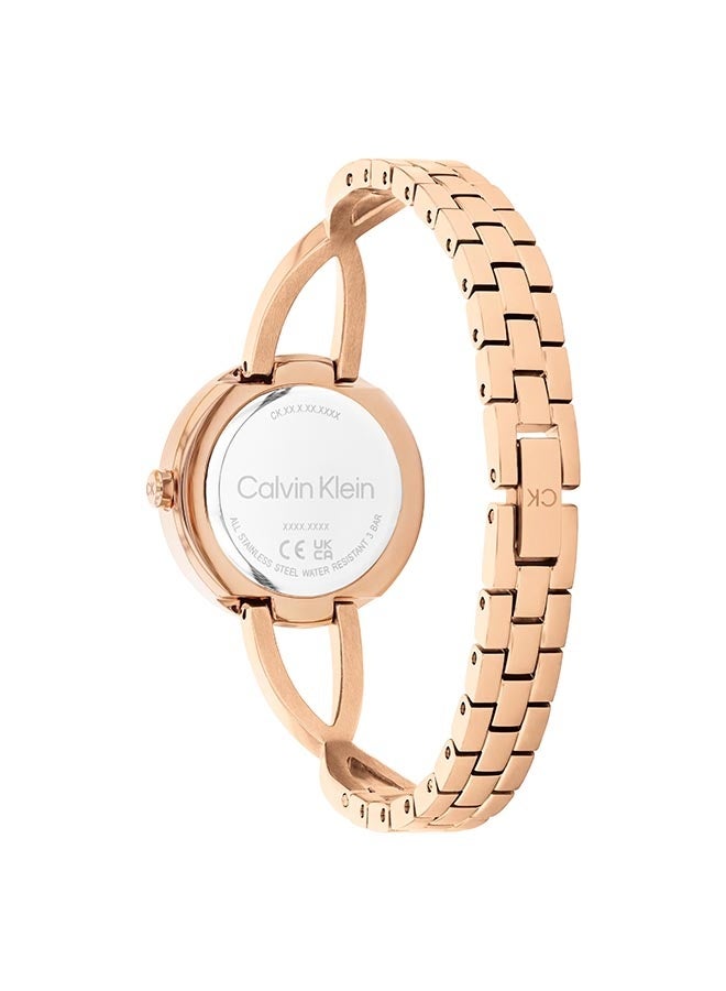 CALVIN KLEIN ROUND ANALOG WOMEN'S BLUSH CASE WATCH - 25100116 - Image 3