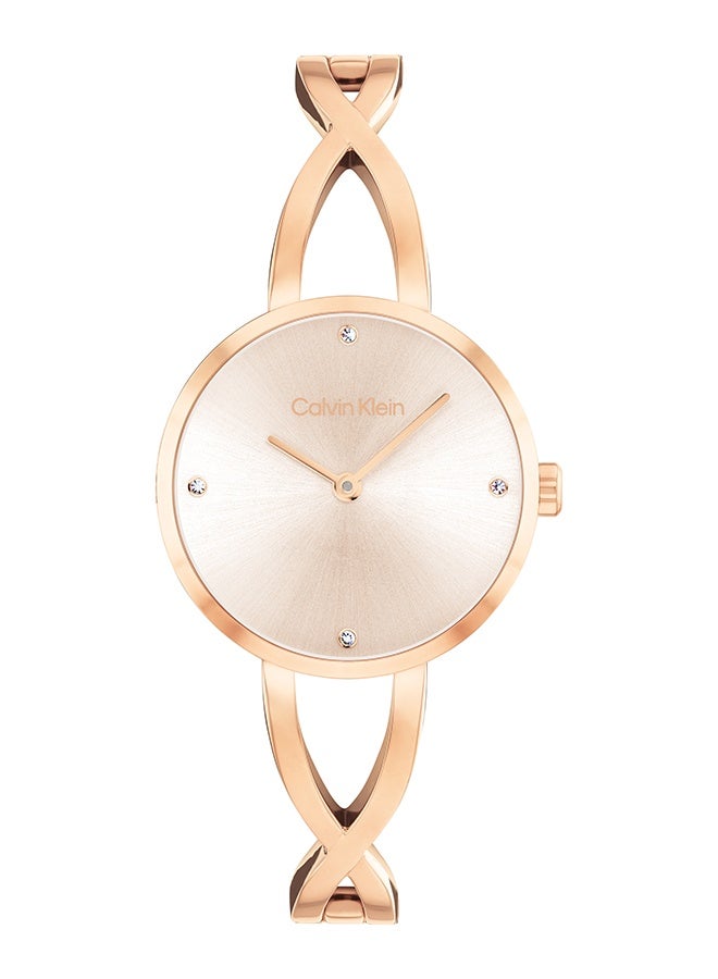 CALVIN KLEIN ROUND ANALOG WOMEN'S BLUSH CASE WATCH - 25100116 - Image 1