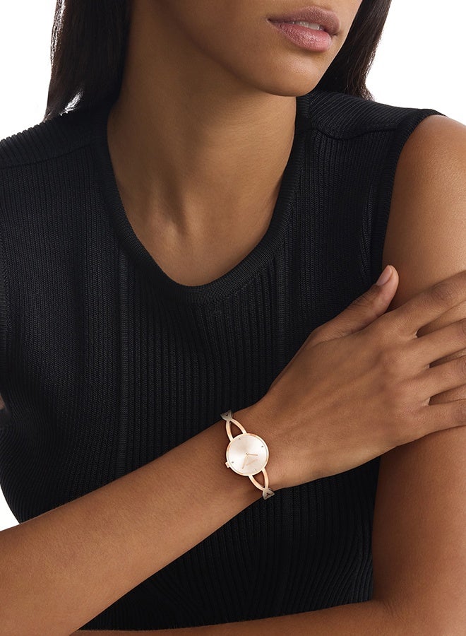 CALVIN KLEIN ROUND ANALOG WOMEN'S BLUSH CASE WATCH - 25100116 - Image 4