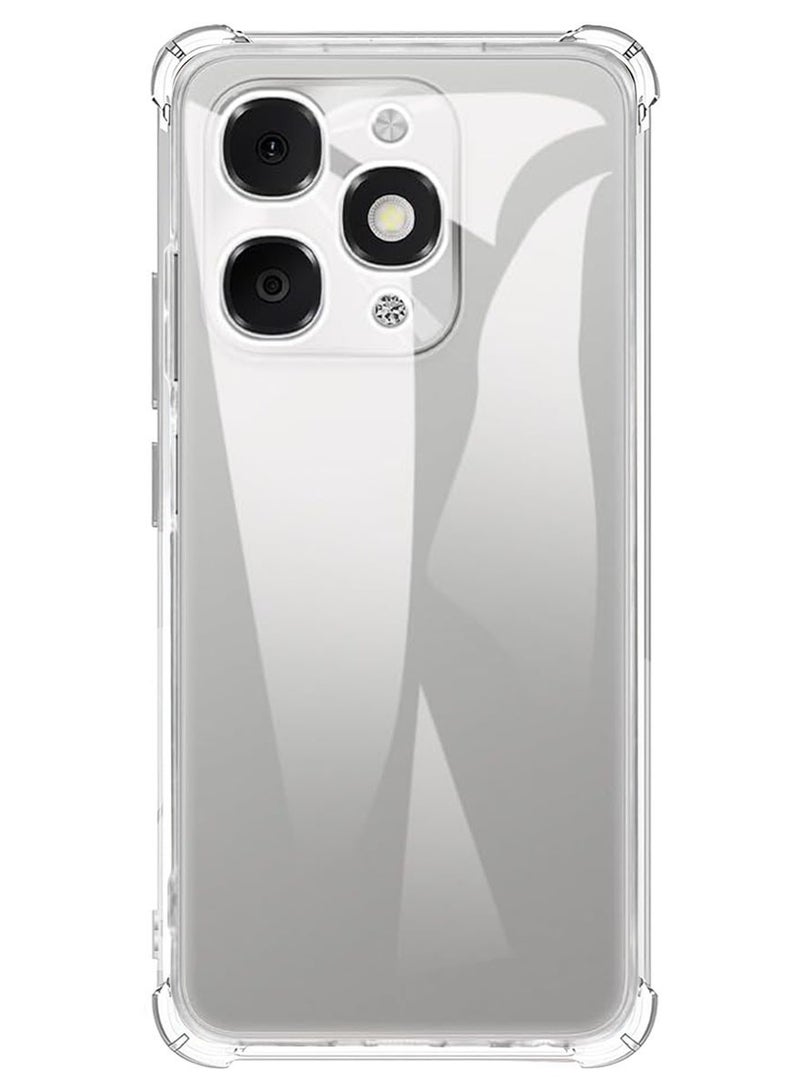 حالة لـ ITEL A90 4G واضحة TPU أربع زوايا غطاء حماية عسكرية شفافة ناعمة