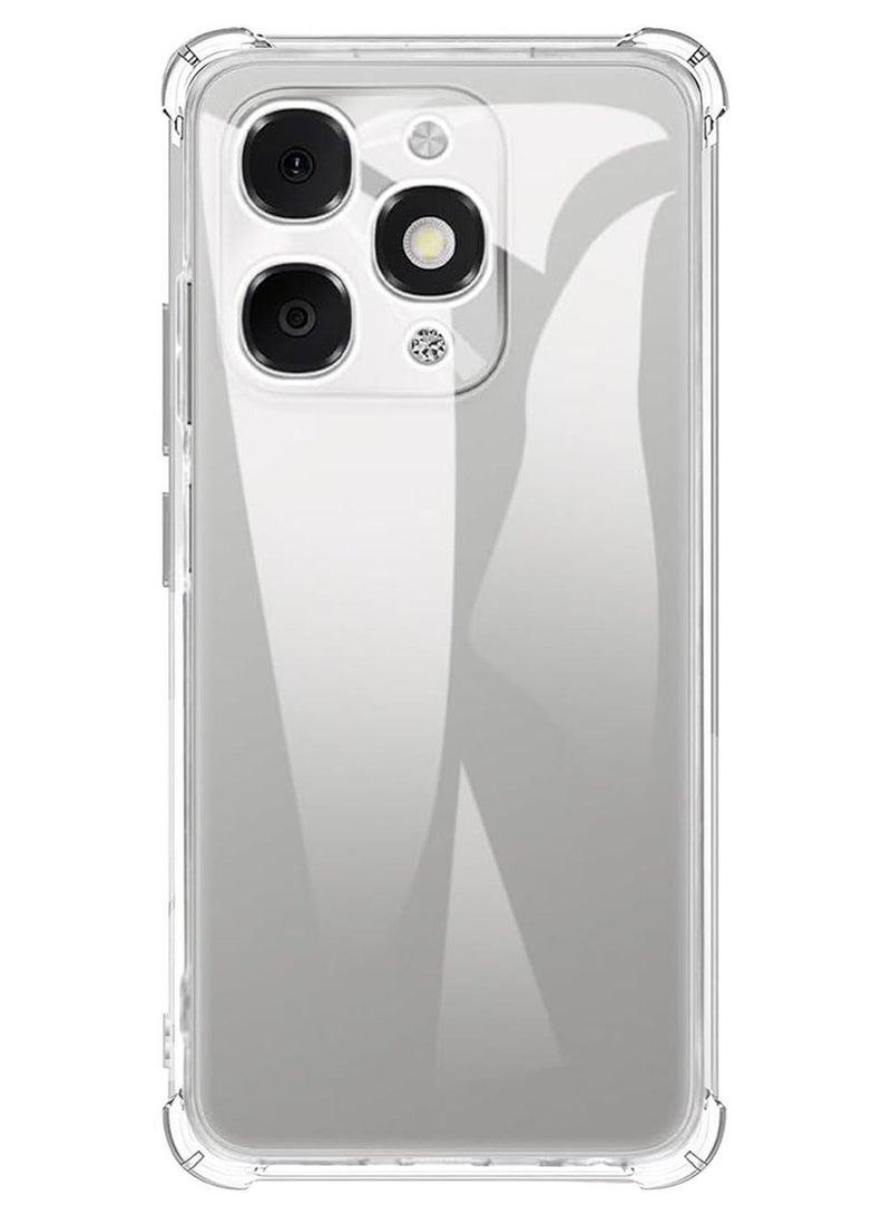 حالة لـ ITEL A90 4G واضحة TPU أربع زوايا غطاء حماية عسكرية شفافة ناعمة