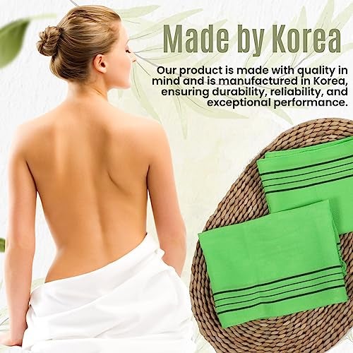 etreetowel Extra Large Size 35.4" x 11" (2 PCs) Korean Asian Exfoliating Bath Washcloths Mitt Scrub for Body and Back washcloth Glove Viscose Rayon Towel for Soft Skin - Image 4