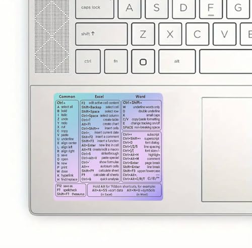MAKTEM Windows Keyboard Shortcut Stickers with Purple Blue as Keyboard Guide, Excel and Word Function Shortcut, PC Office Cheat Sheet for Window, Mac, Vinyl, 1PC (Window PurplePink) - Image 3