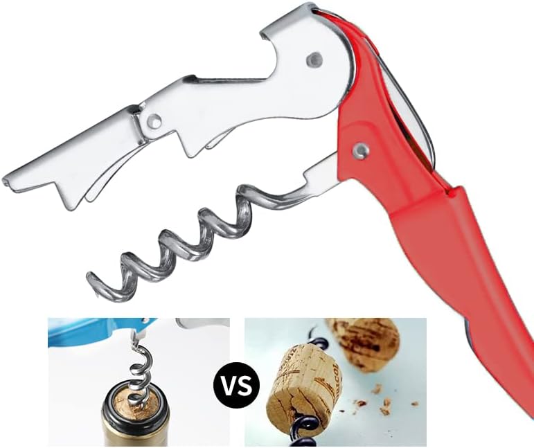 Kit-Home Professional Waiter Corkscrew Wine Openers Set, Heavy Duty Stainless Steel Hinges Wine Key for Restaurant Waiters, Sommelier, Bartenders - Image 4