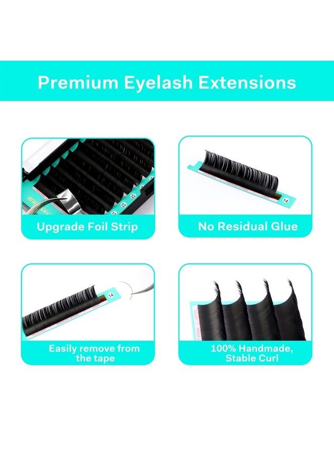 VAVALASH Eyelash Extensions 0.03 D Curl 13-20mm Lash Extensions Supplies Individual Lashes Premium Silk Volume & Classic Lash Soft Matte Dark Professional Eyelashes Extension (0.03-D-13-20 Mixed) - Image 1