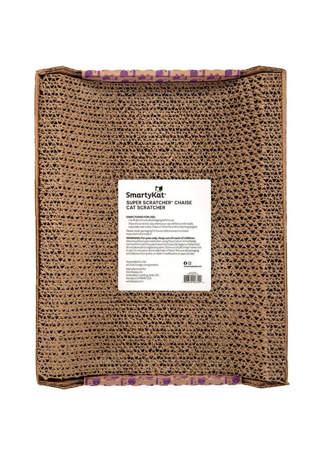 SmartyKat - SmartyKat Super Scratcher Chaise Corrugated Cat Scratcher, Catnip Infusion Technology - Brown, One Size - Image 1