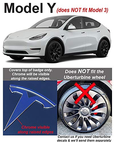 Custom Cut Graphics Logo Decal Wrap for Tesla Model Y, 11-pc Set (Gloss Flip Psychedelic - Silver/Rainbow) - Image 2