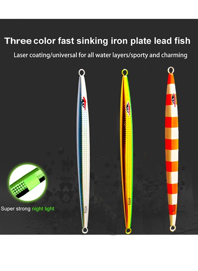 Beauenty Slow Pitch Jig Flat Fall Jig 2Pcs Saltwater Fishing Luers Mental Vertical Jigging Baits 250g - Silver  - Image 5