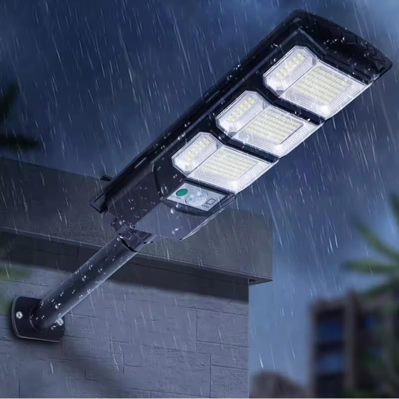 kh Solar Street Lights Outdoor Waterproof 144 LED 60 W Solar Dusk to Dawn Flood Light Outside Solar Powered Security Exterior Wall Mount Lamp Motion Sensor Remote Control (Pack of 4) - Image 4