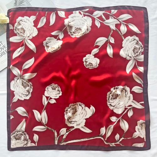 FONYVE Silk Scarfs for Women Lightweight, Fashion Head Scarf, Satin Hair Wrap for Sleeping 27.5 × 27.5 inches - Image 2