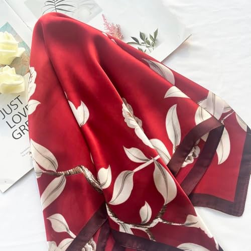 FONYVE Silk Scarfs for Women Lightweight, Fashion Head Scarf, Satin Hair Wrap for Sleeping 27.5 × 27.5 inches - Image 4