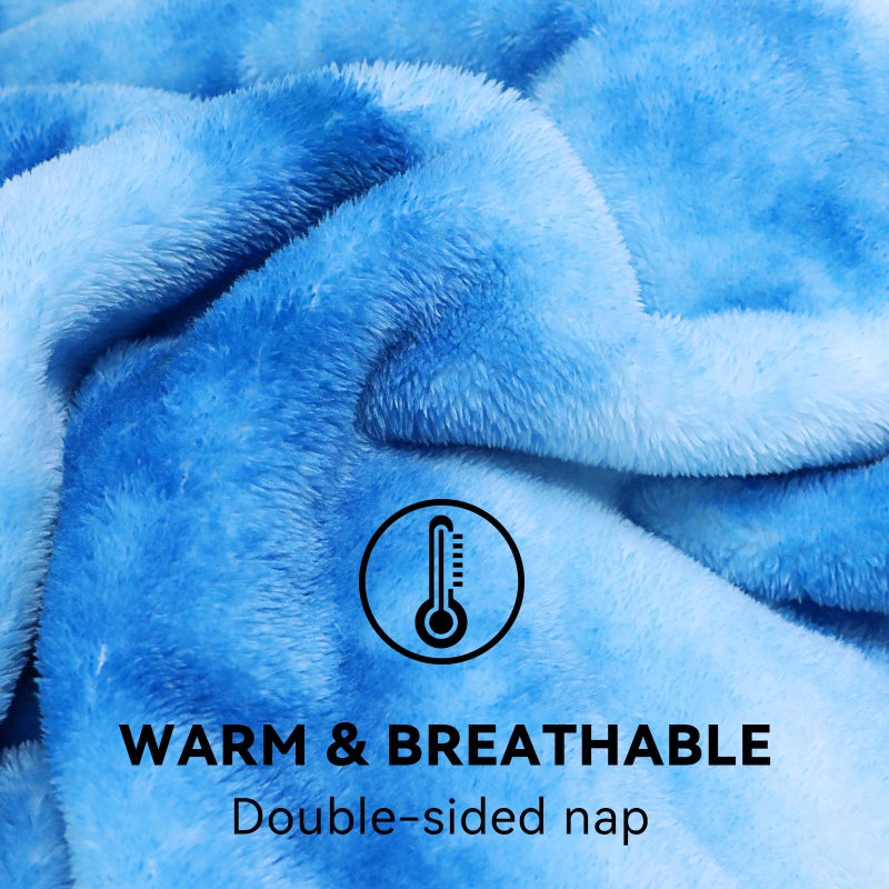 obinsm Blue Fleece Blanket, Soft Plush Microfiber Throw for Couch, Sofa, Bed, Luxury Cozy Warm Lightweight Blanket, Living Room Bedroom Home Decor, Travel Camping Gifts for Women and Men - Image 5