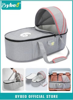 Bybeo Baby Travel Bassinet Bed, Portable Bassinet On-The-Go Baby Dome, Newborns Sleep Bassinets, Travel Baby Lounger,  Infant Carry Cot for Boys Girls With Canopy, Suitable for Car, Travel, Home  - Image 1