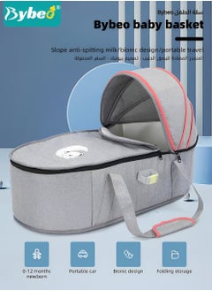 Bybeo Baby Travel Bassinet Bed, Portable Bassinet On-The-Go Baby Dome, Newborns Sleep Bassinets, Travel Baby Lounger,  Infant Carry Cot for Boys Girls With Canopy, Suitable for Car, Travel, Home  - Image 2